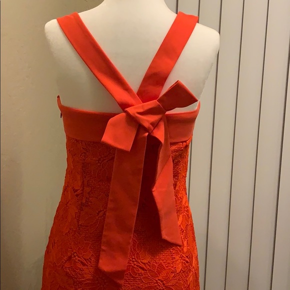 Banana Republic Red Lace Dress BOW 🎁 Holiday - Picture 5 of 8